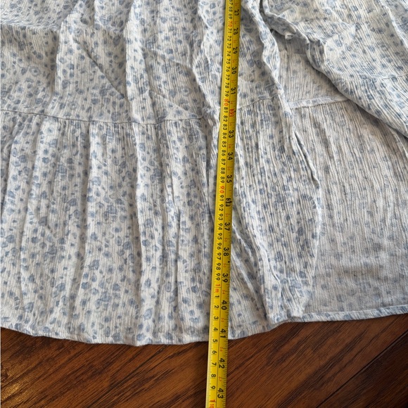 Abercrombie & Fitch Smocked Blue Floral Ditsy Midi Dress - Picture 7 of 7